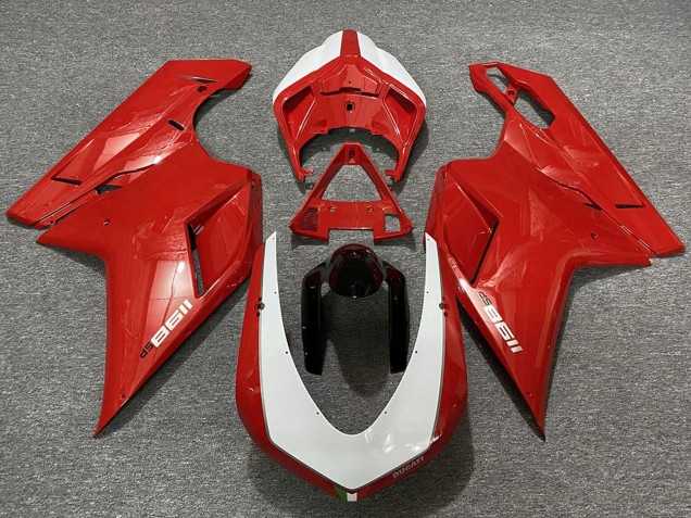 Rabatt Ducati 1198 Motorrad Verkleidung 2007-2014 - Rot Weiss Schwarz