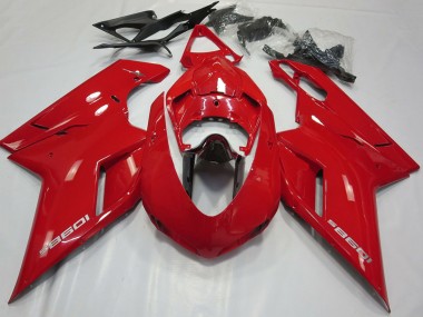 Rabatt Ducati 1098 Motorrad Verkleidung 2007-2014 - Glanzendes Rot Glanzendes Schwarz