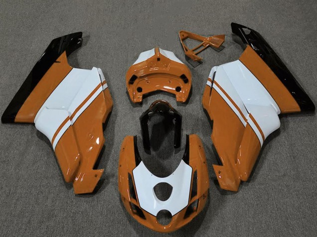 Rabatt Ducati 749 999 Motorrad Verkleidung 2003-2004 - Weiss Orange Glanzendes Schwarz