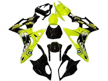 Rabatt BMW S1000RR Motorrad Verkleidung 2009-2014 - Hohe Sichtbarkeit Gelb Glanzendes Schwarz Hai