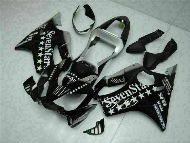 Rabatt Honda CBR600 F4i Motorrad Verkleidung 2001-2003 - Glanzendes Schwarz Silber SevenStars