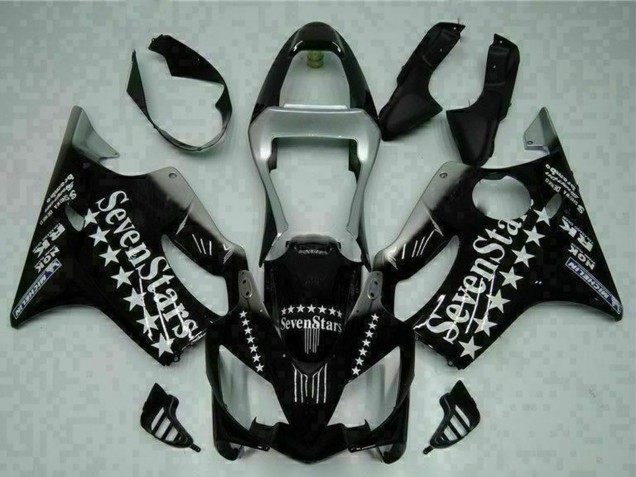 Rabatt Honda CBR600 F4i Motorrad Verkleidung 2001-2003 - Glanzendes Schwarz Silber SevenStars