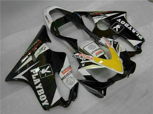 Rabatt Honda CBR600 F4i Motorrad Verkleidung 2001-2003 - Weiss Gelb Glanzendes Schwarz Playboy