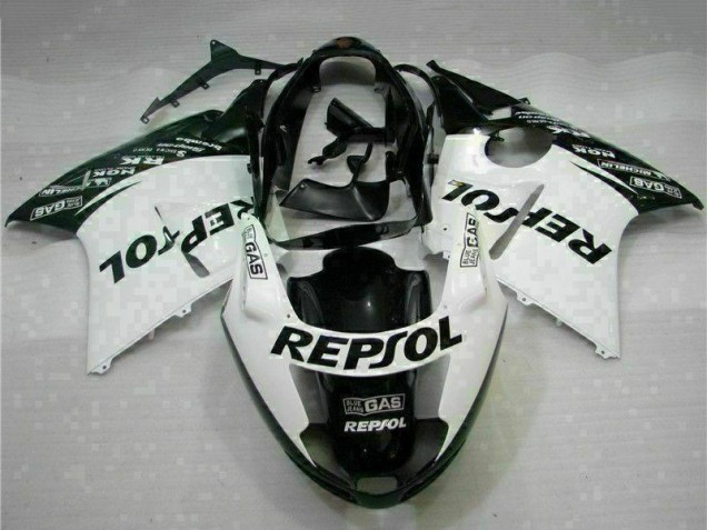 Rabatt Honda CBR1100XX Blackbird Motorrad Verkleidung 1996-2007 - Weiss Glanzendes Schwarz Repsol
