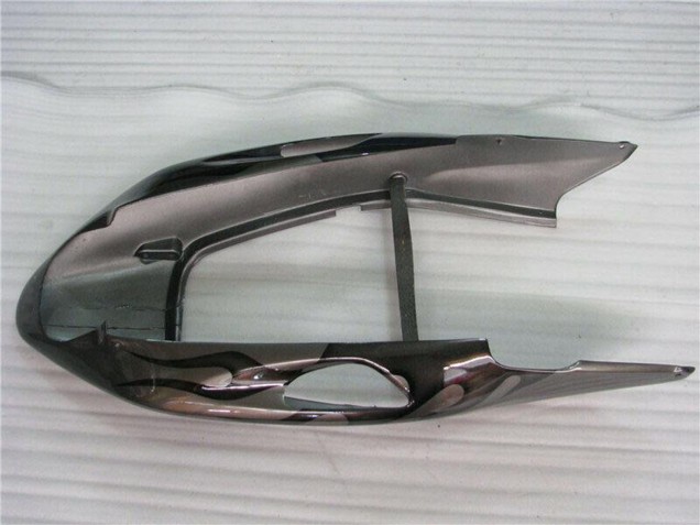 Rabatt Honda CBR1100XX Blackbird Motorrad Verkleidung 1996-2007 - Glanzendes Schwarz Silber Flamme