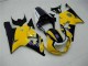 Rabatt Suzuki GSXR 600/750 Motorrad Verkleidung 2001-2003 - Gelb Dunkel Blau Glanzendes Schwarz