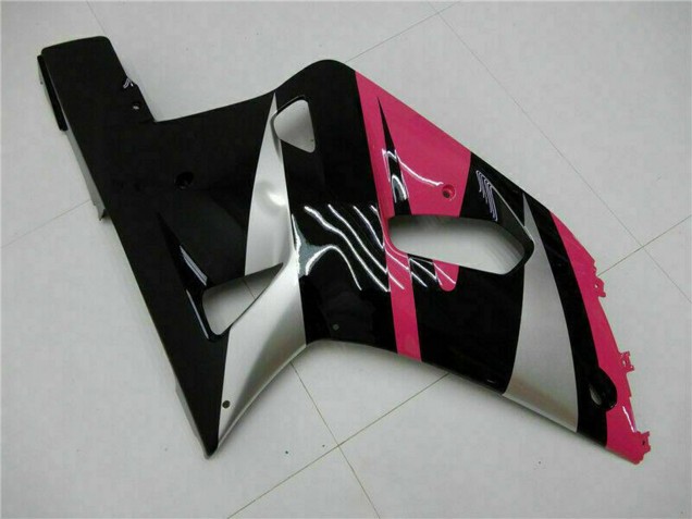 Rabatt Suzuki GSXR 600/750 Motorrad Verkleidung 2001-2003 - Rosa Silber Glanzendes Schwarz