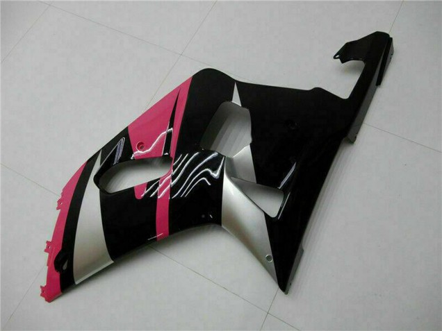 Rabatt Suzuki GSXR 600/750 Motorrad Verkleidung 2001-2003 - Rosa Silber Glanzendes Schwarz