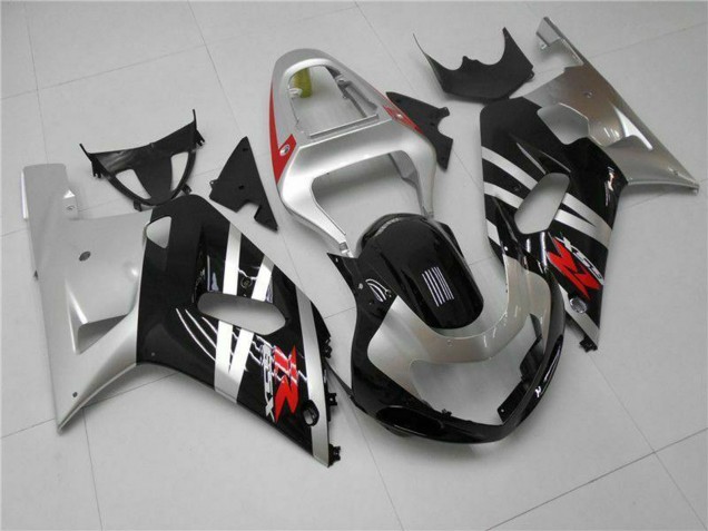 Rabatt Suzuki GSXR 600/750 Motorrad Verkleidung 2001-2003 - Silber Glanzendes Schwarz Rot