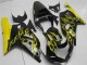 Rabatt Suzuki GSXR 600/750 Motorrad Verkleidung 2001-2003 - Glanzendes Schwarz Gelb Flamme