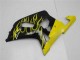 Rabatt Suzuki GSXR 600/750 Motorrad Verkleidung 2001-2003 - Glanzendes Schwarz Gelb Flamme