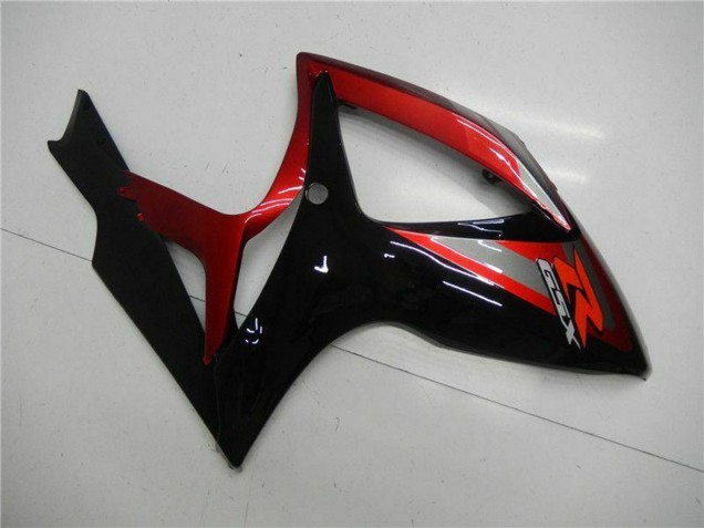 Rabatt Suzuki GSXR 600/750 Motorrad Verkleidung 2006-2007 - Rot Glanzendes Schwarz