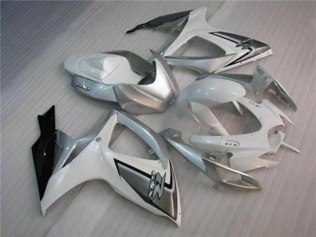 Rabatt Suzuki GSXR 600/750 Motorrad Verkleidung 2006-2007 - Weiss Silber