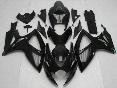 Rabatt Suzuki GSXR 600/750 Motorrad Verkleidung Kit 2006-2007 - Glanzendes Schwarz