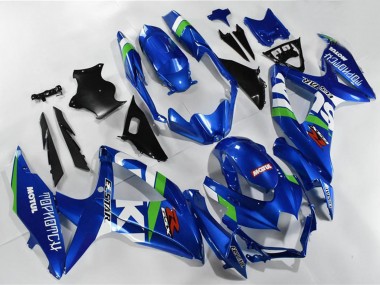 Rabatt Suzuki GSXR 600/750 Motorrad Verkleidung 2008-2010 - Blau Weiss Grun Schwarz