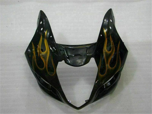 Rabatt Suzuki GSXR 1000 Motorrad Verkleidung 2003-2004 - Glanzendes Schwarz Gold Flamme