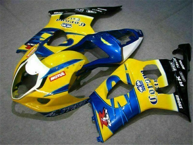 Rabatt Suzuki GSXR 1000 Motorrad Verkleidung 2003-2004 - Gelb Blau Weiss Rot Corona Motul
