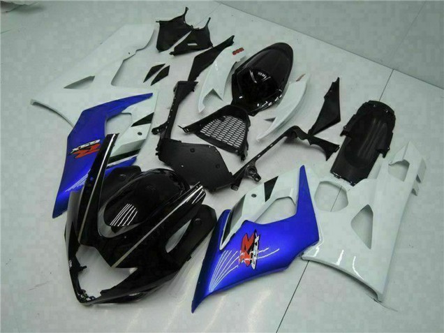 Rabatt Suzuki GSXR 1000 Motorrad Verkleidung 2005-2006 - Weiss Blau Glanzendes Schwarz