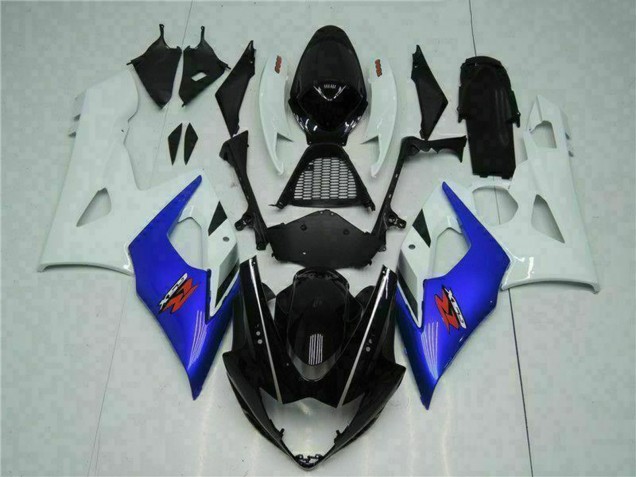 Rabatt Suzuki GSXR 1000 Motorrad Verkleidung 2005-2006 - Weiss Blau Glanzendes Schwarz