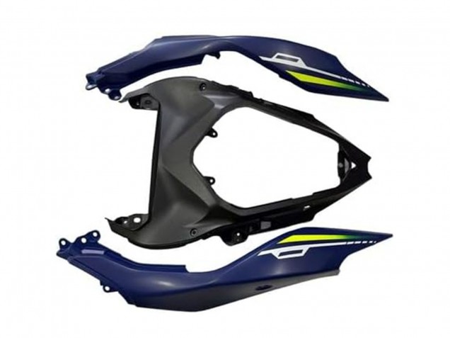 Rabatt Kawasaki Ninja 500 EX500R Motorrad Verkleidung 2024-2025 - Blau Weiss Gelb Silber Schwarz