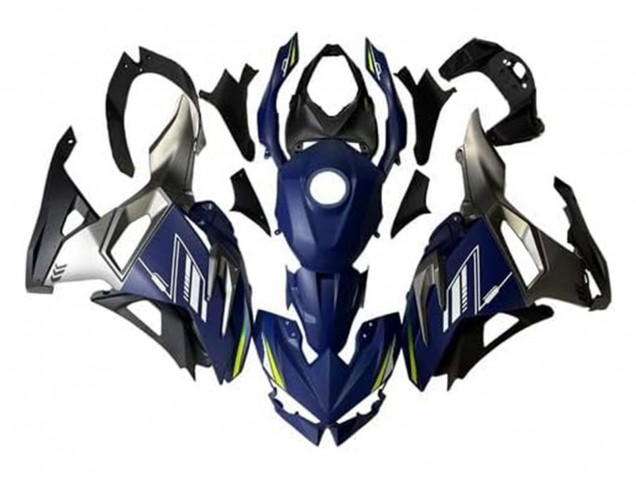 Rabatt Kawasaki Ninja 500 EX500R Motorrad Verkleidung 2024-2025 - Blau Weiss Gelb Silber Schwarz