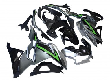 Rabatt Kawasaki Ninja 500 EX500R Motorrad Verkleidung 2024-2025 - Grau Grun Schwarz
