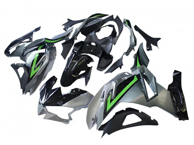 Rabatt Kawasaki Ninja 500 EX500R Motorrad Verkleidung 2024-2025 - Grau Grun Schwarz