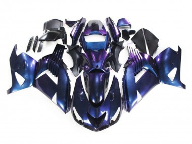 Rabatt Kawasaki ZX14R ZZR1400 Motorrad Verkleidung 2006-2011 - Chameleon Blau Lila