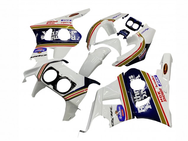 Rabatt Honda CBR400RR NC29 Motorrad Verkleidung 1990-1999 - Weiss Gold Rot Dunkel Blau Rothmans