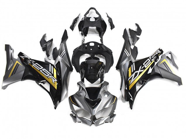 Rabatt Kawasaki ZX25R ZX-25R Motorrad Verkleidung 2019-2025 - Grau Gold Glanzendes Schwarz