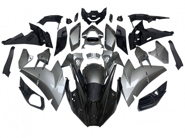 Rabatt Kawasaki Ninja H2 Motorrad Verkleidung 2015-2022 - Silber Schwarz Carbonfaser