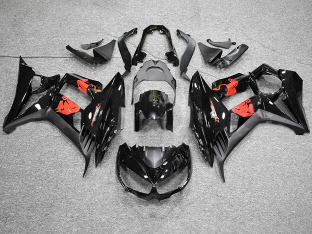 Rabatt Kawasaki Z1000SX Motorrad Verkleidung 2010-2016 - Glanzendes Schwarz Matt Schwarz Red Bull