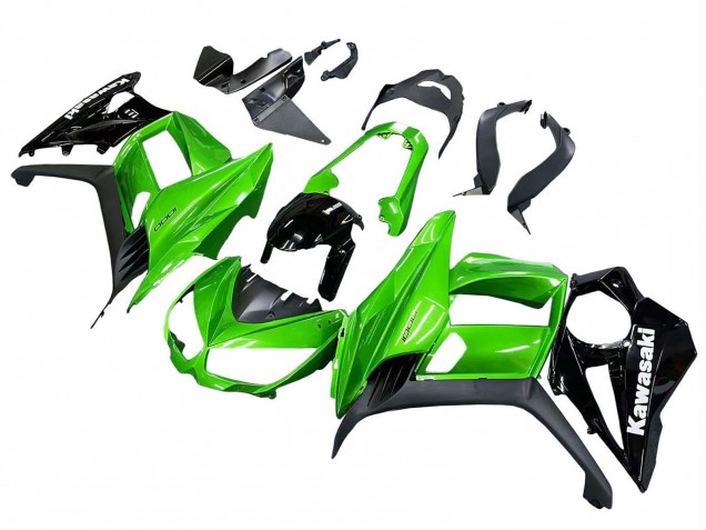 Rabatt Kawasaki Z1000SX Motorrad Verkleidung 2010-2016 - Glanzendes Schwarz Matt Schwarz Grun