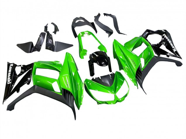 Rabatt Kawasaki Z1000SX Motorrad Verkleidung 2010-2016 - Glanzendes Schwarz Matt Schwarz Grun