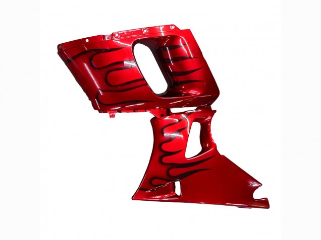 Rabatt Kawasaki ZZR600 Motorrad Verkleidung 1998-2003 - Rot mit Schwarz Flamme
