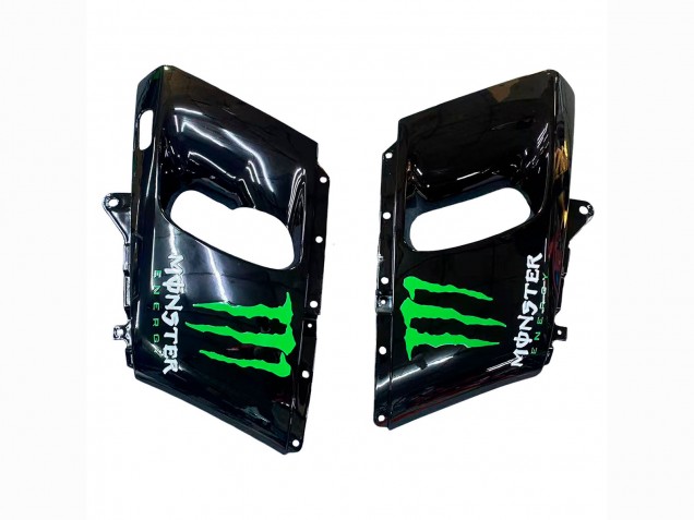 Rabatt Kawasaki ZZR600 Motorrad Verkleidung 1998-2003 - Grun Schwarz Monster Elf
