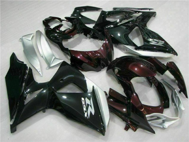 Rabatt Suzuki GSXR 1000 Motorrad Verkleidung 2009-2016 - Glanzendes Schwarz Silber Weiss
