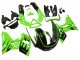 Rabatt Kawasaki ZZR600 Motorrad Verkleidung 1998-2003 - Grun Glanzendes Schwarz Flamme