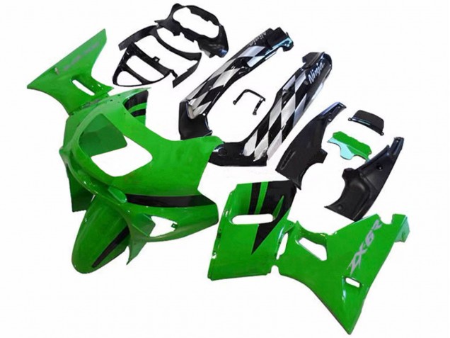 Rabatt Kawasaki ZZR600 Motorrad Verkleidung 1998-2003 - Grun Glanzendes Schwarz