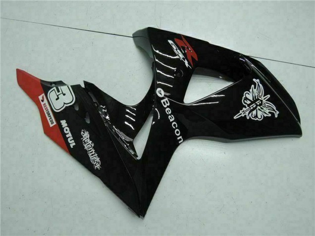 Rabatt Suzuki GSXR 1000 Motorrad Verkleidung 2009-2016 - Glanzendes Schwarz Rot Leuchtfeuer Motul