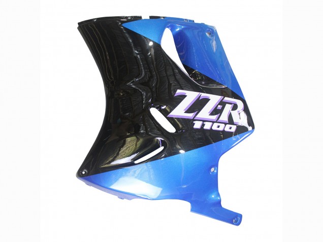 Rabatt Kawasaki ZZR1100 Motorrad Verkleidung 1990-1992 - Blau Glanzendes Schwarz