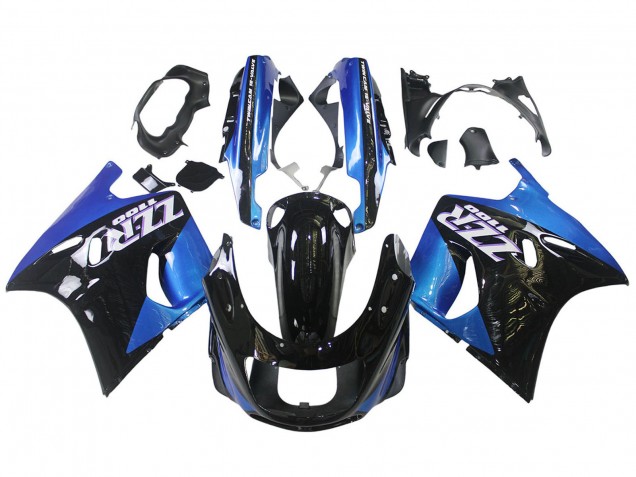 Rabatt Kawasaki ZZR1100 Motorrad Verkleidung 1990-1992 - Blau Glanzendes Schwarz