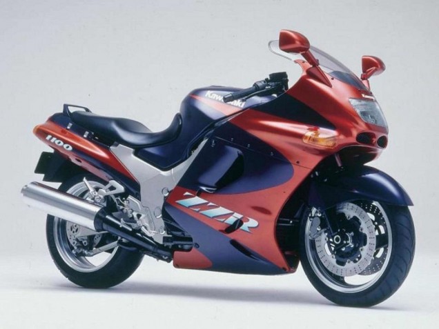 Rabatt Kawasaki ZZR1100 Motorrad Verkleidung 1993-2003 - Kastanienbraun Rot Dunkel Blau