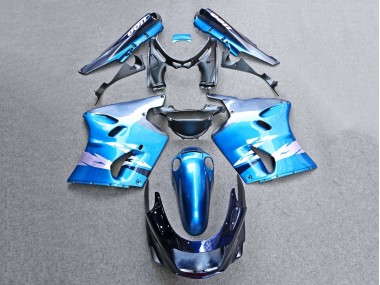 Rabatt Kawasaki ZZR1100 Motorrad Verkleidung 1993-2003 - Glanzendes Blau Grau