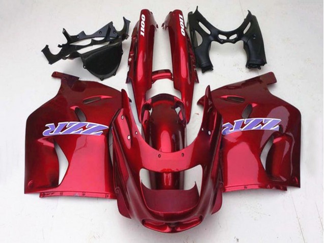 Rabatt Kawasaki ZZR1100 Motorrad Verkleidung 1993-2003 - Glanzendes Rot