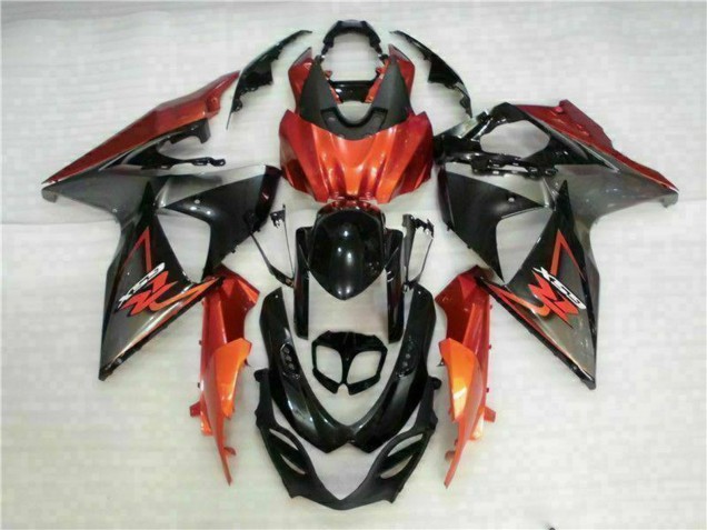 Rabatt Suzuki GSXR 1000 Motorrad Verkleidung 2009-2016 - Orange Glanzendes Schwarz