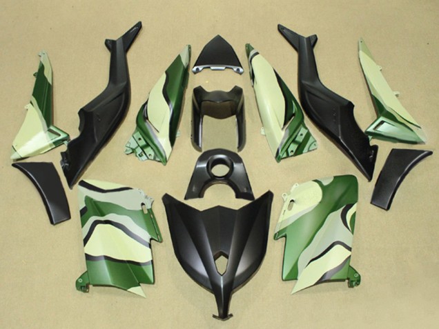 Rabatt Yamaha TMAX530 Motorrad Verkleidung 2012-2014 - Matt Schwarz Grun HellGelb