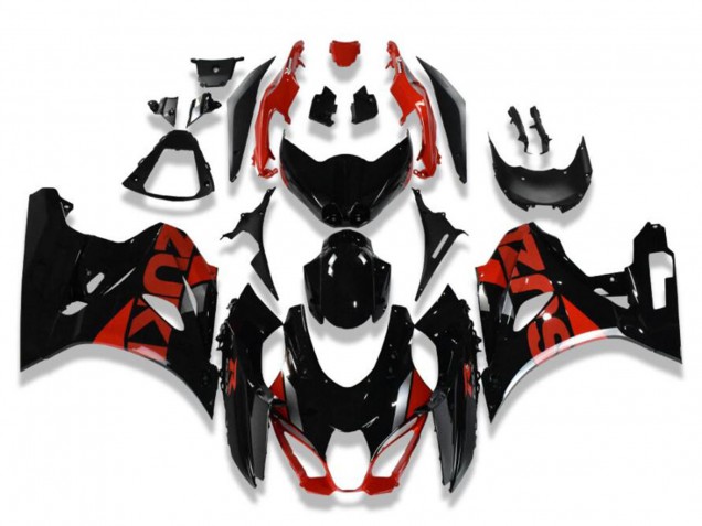 Rabatt Suzuki GSXR 1000 Motorrad Verkleidung 2017-2024 - Glanzendes Schwarz Rot