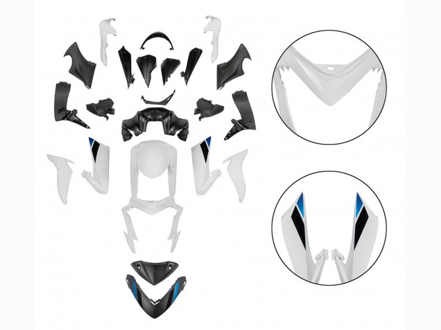 Rabatt Suzuki GSX-S 1000 Motorrad Verkleidung 2015-2020 - Schwarz Weiss
