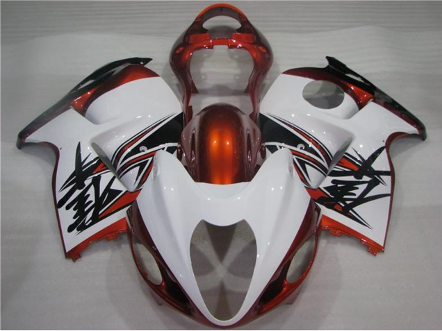 Rabatt Suzuki GSXR 1300 Hayabusa Motorrad Verkleidung 1996-2007 - Weiss Orange Schwarz